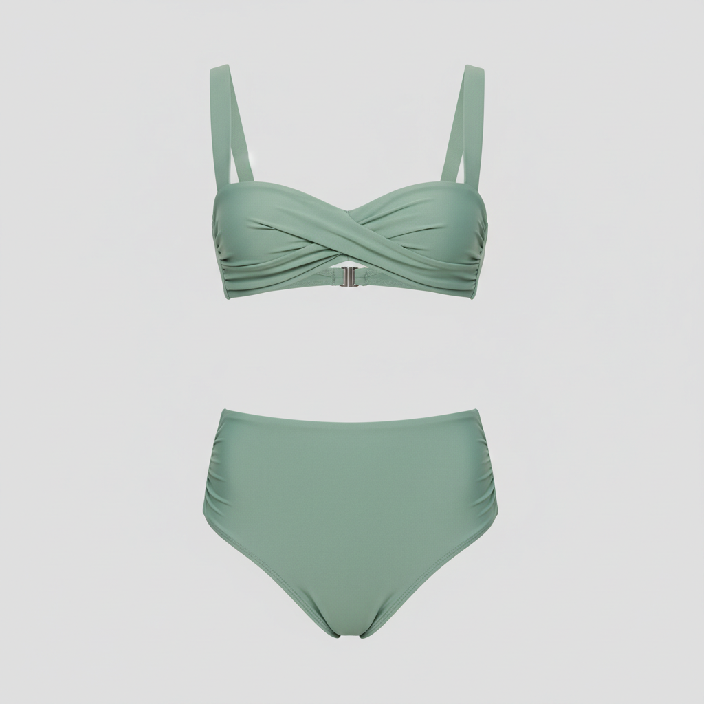 Golden Shore Bikini in Sage Green – Front view