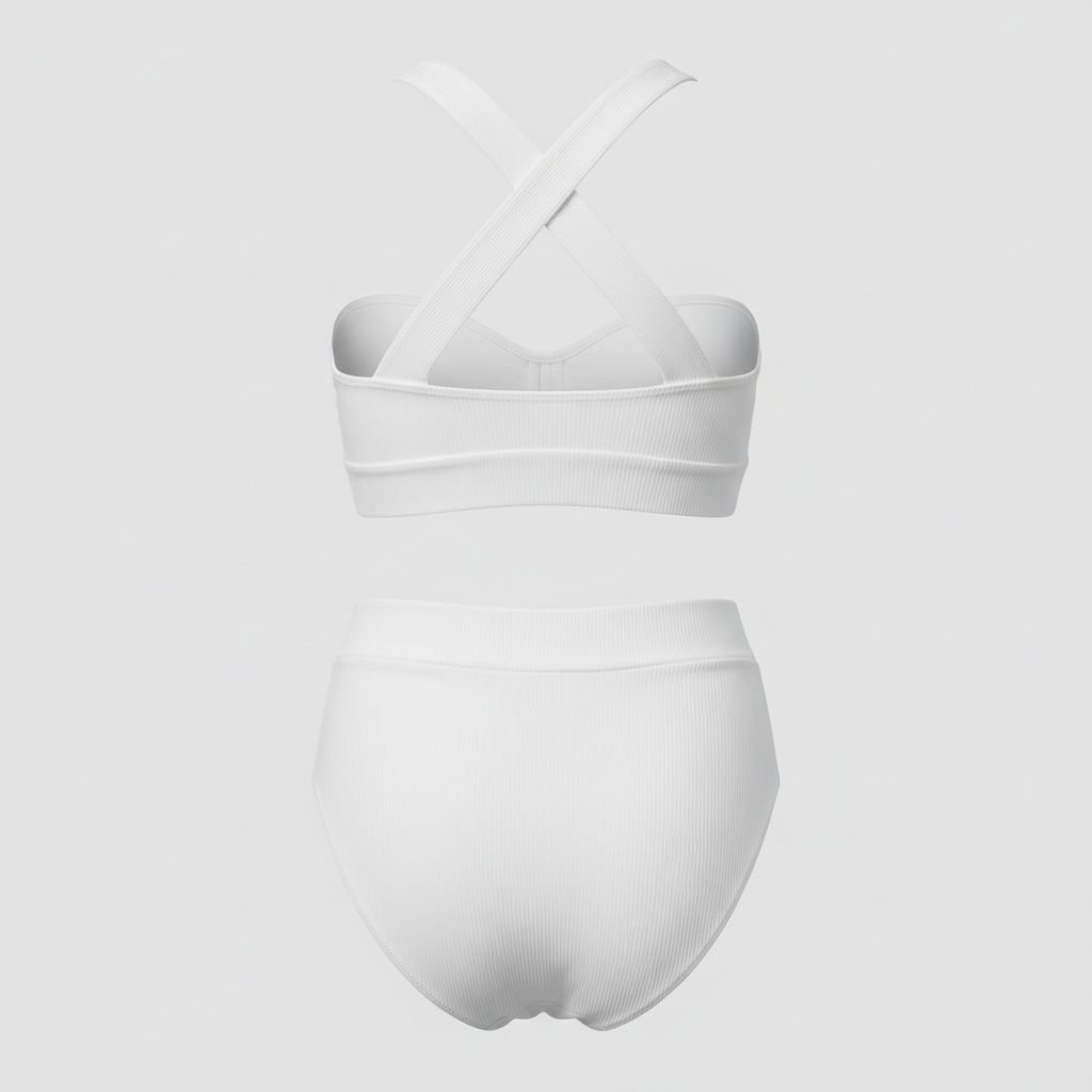 Azure Escape Bikini in Frost White – Back View