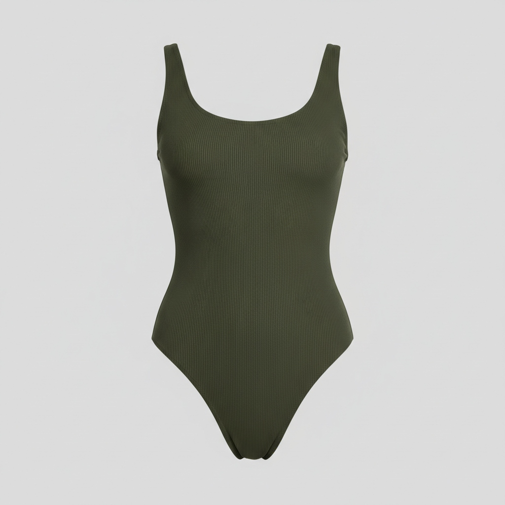 Coastal Glow Swimsuit in Forest Olive – Front View