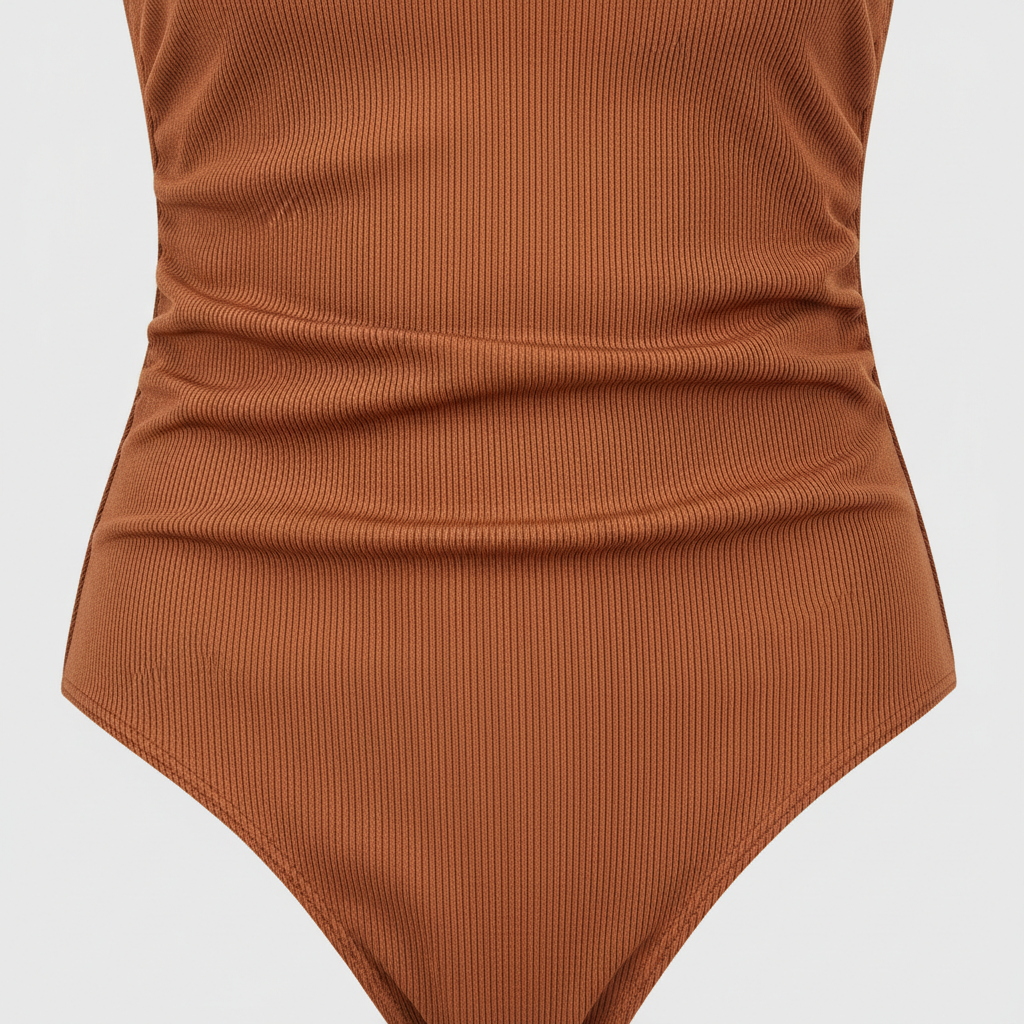 Seaside Chic One-Piece in Cinnamon Copper – Fabric Close-Up