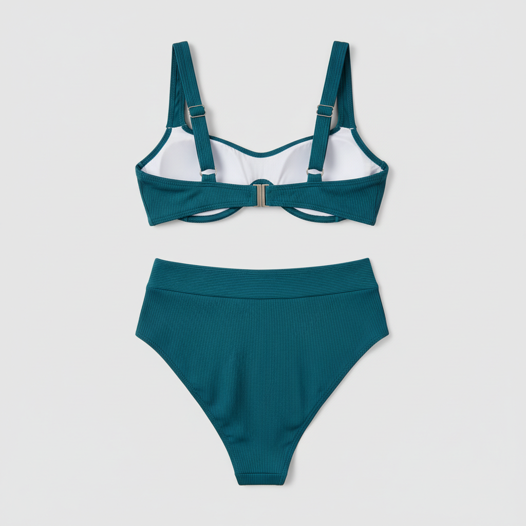 Sunset Breeze Bikini in Ocean Teal – Back View