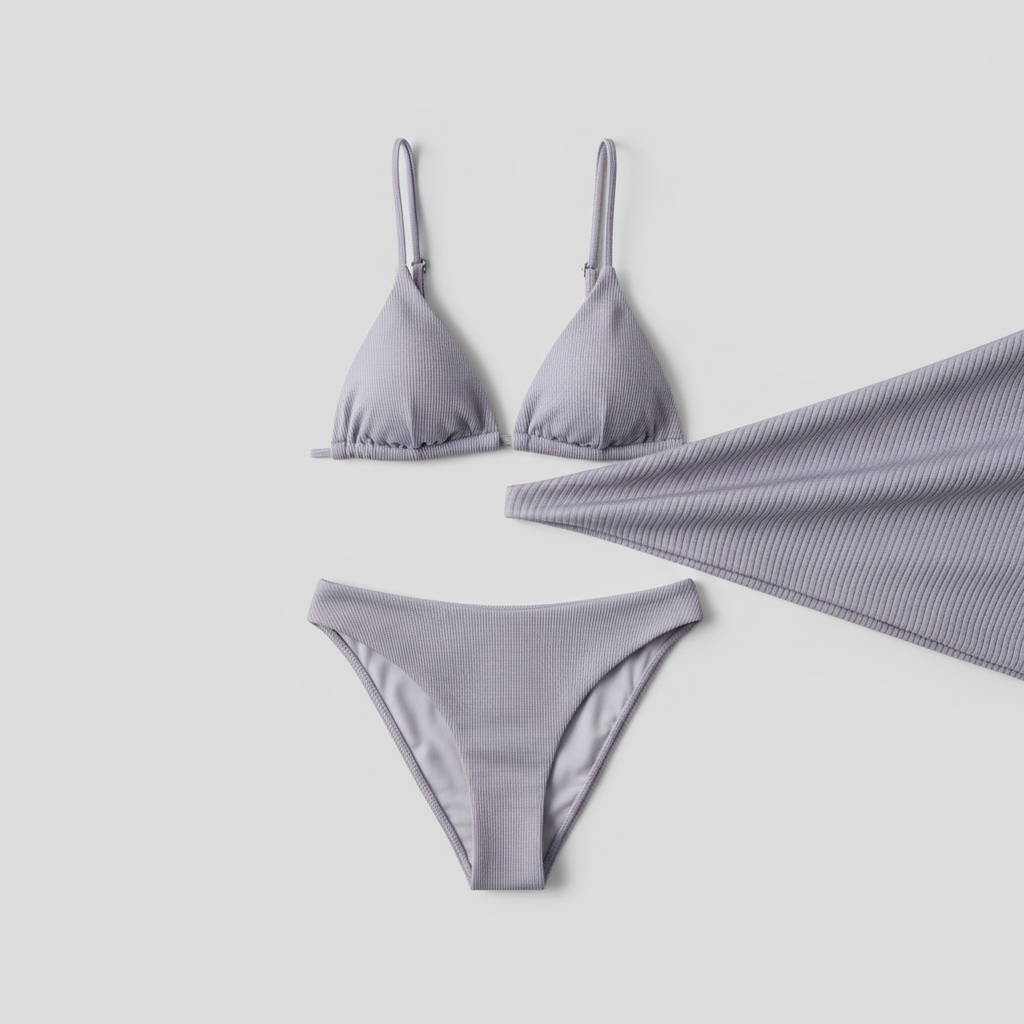 Sunset Escape Bikini - Lavender Grey - Fabric Detail