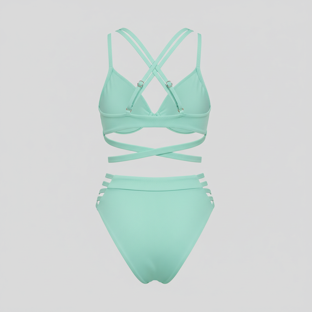 Coastal Glow Bikini in Mint Green – Back view