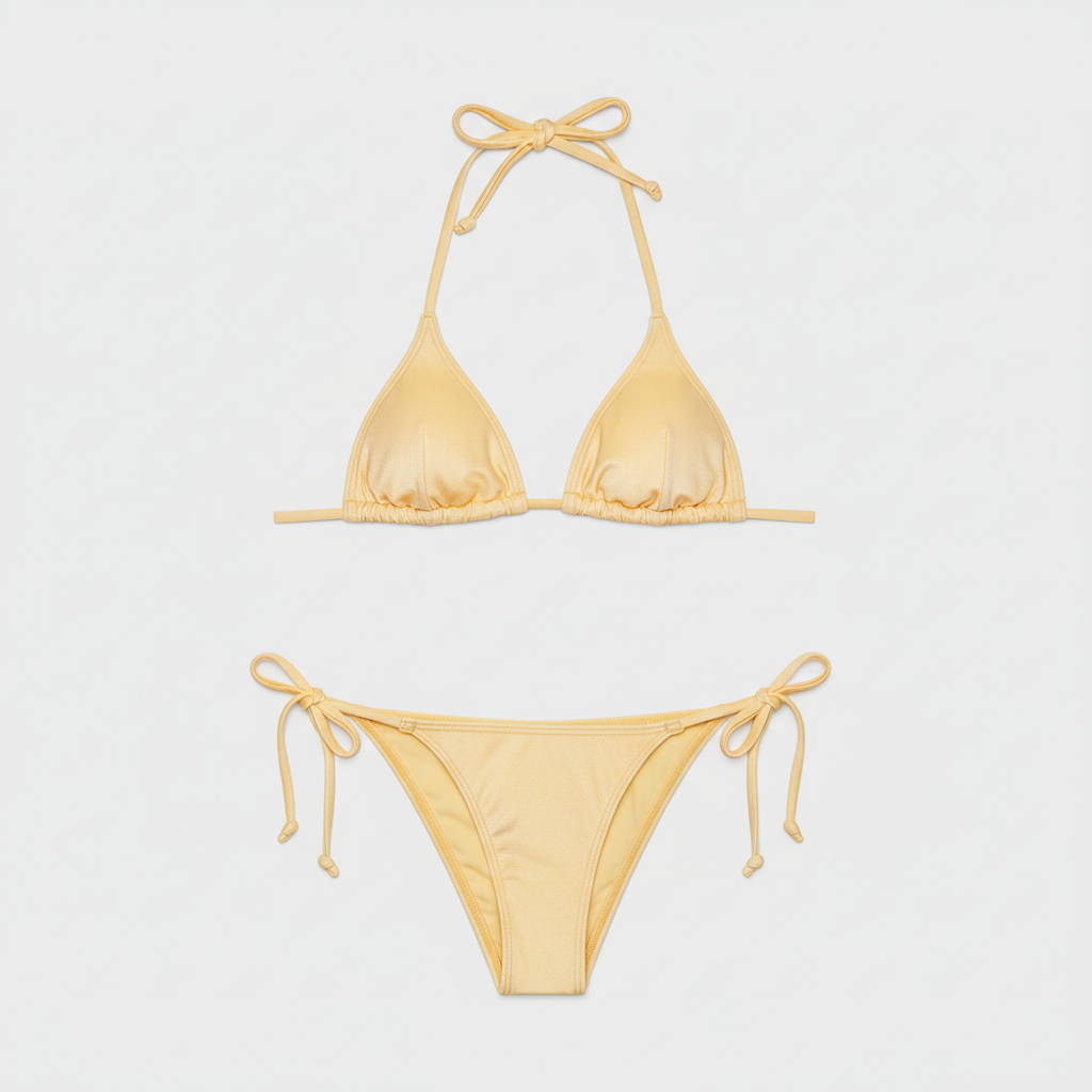 Butter Yellow triangle bikini set hero shot