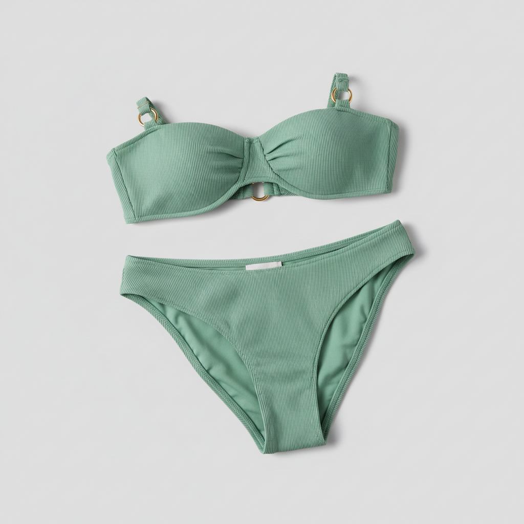 Tropical Bloom Bikini in Pistachio Green – Hero shot
