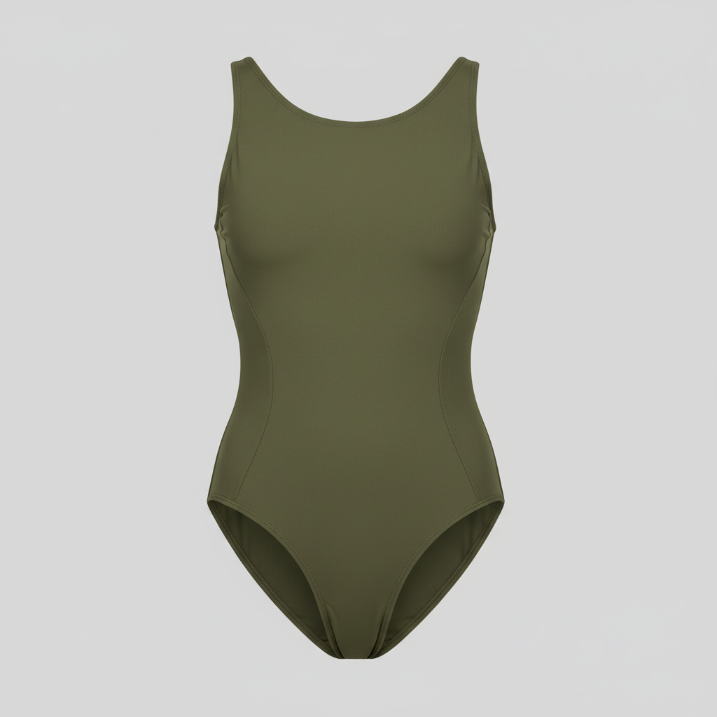 Ocean Breeze One-Piece in Forest Olive – Hero shot