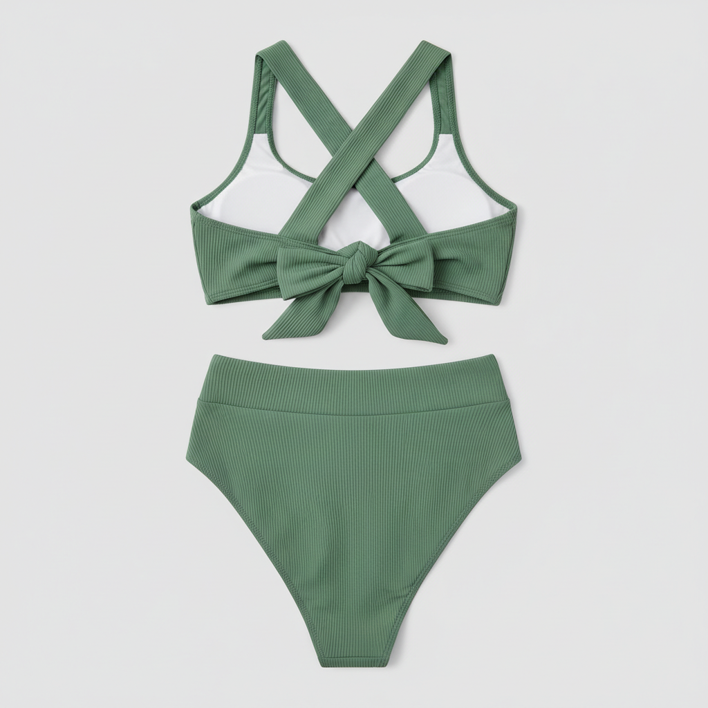 Tropical Motion Bikini in Sage Green – Back View