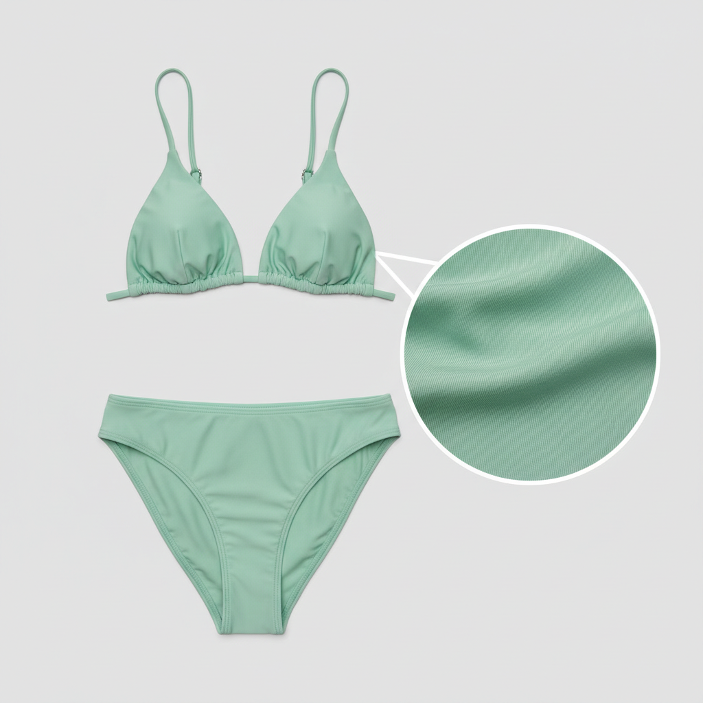 Sunset Escape Bikini - Pistachio Green - Fabric Detail