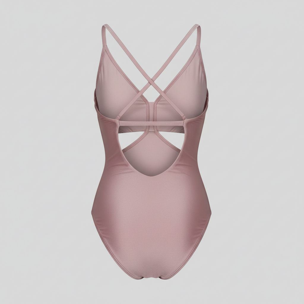 Ocean Breeze One-Piece in Rose Mauve – Back view