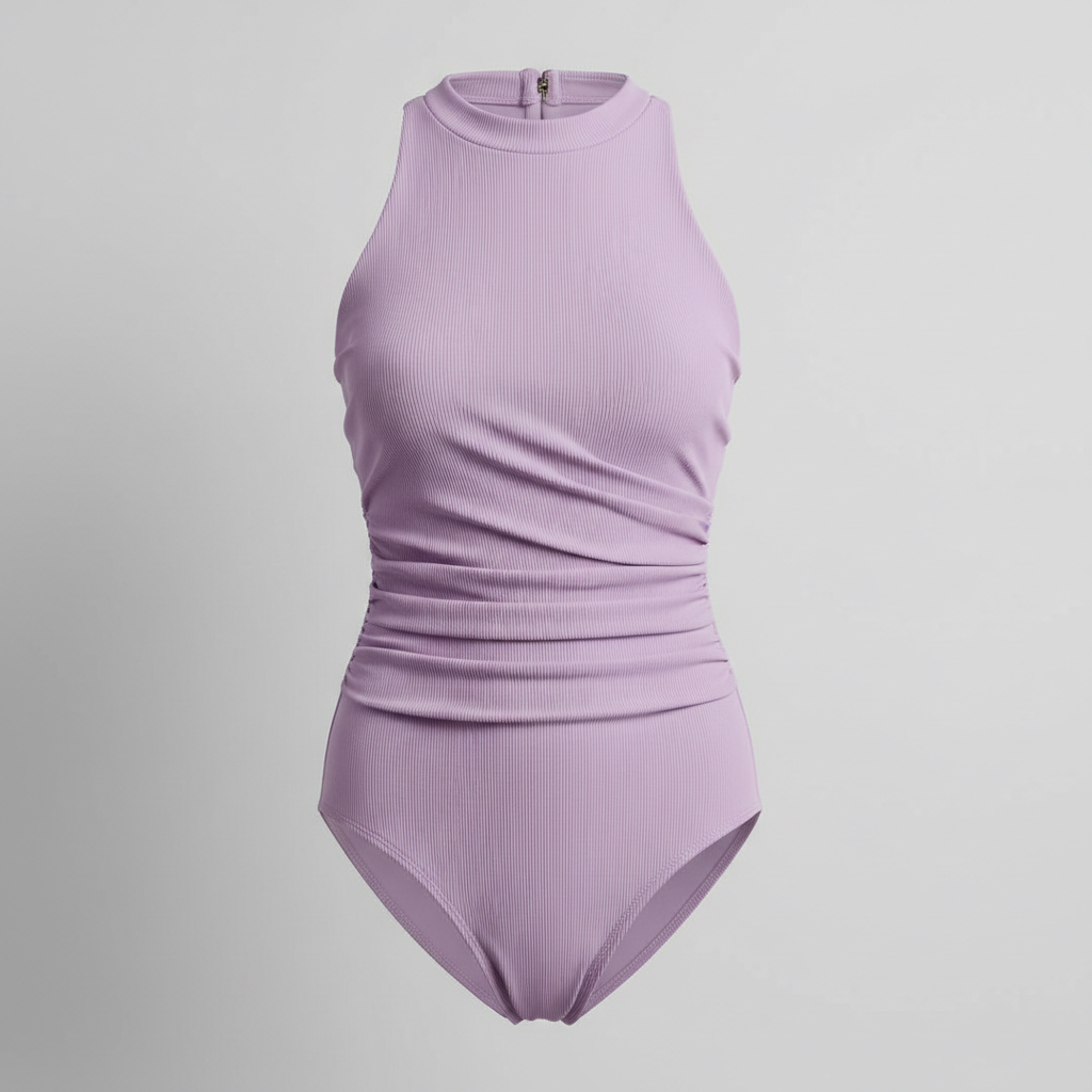 Seaside Chic One-Piece in Soft Lilac – Front View