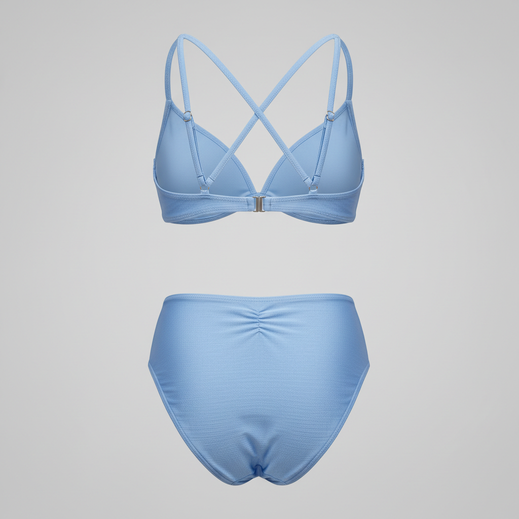 Tropical Bloom Bikini in Sky Blue – Back view