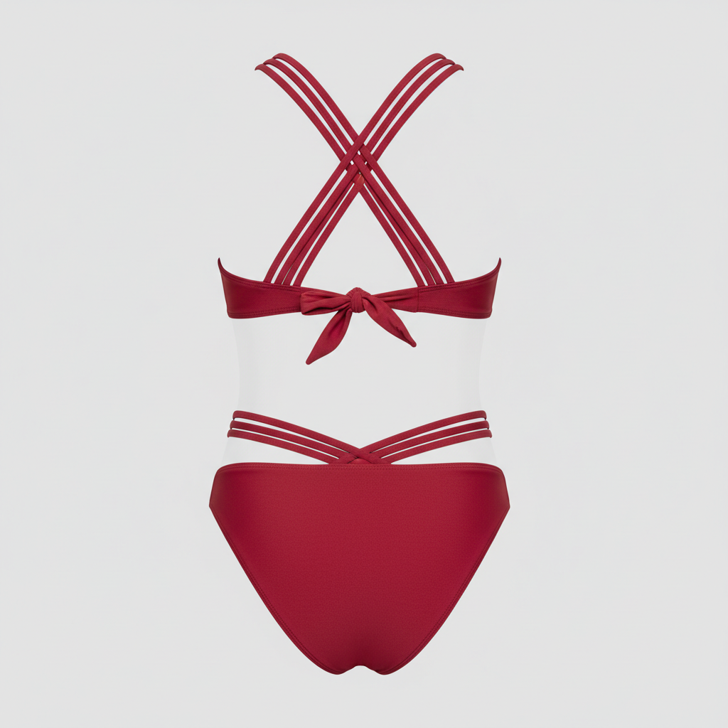 Azure Waves Bikini - Ruby Red - Back