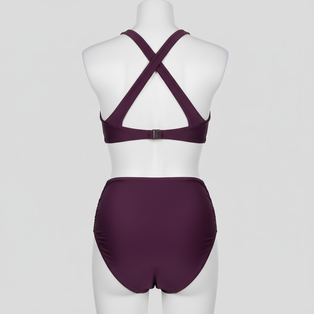 Golden Shore Bikini in Deep Plum – Back view