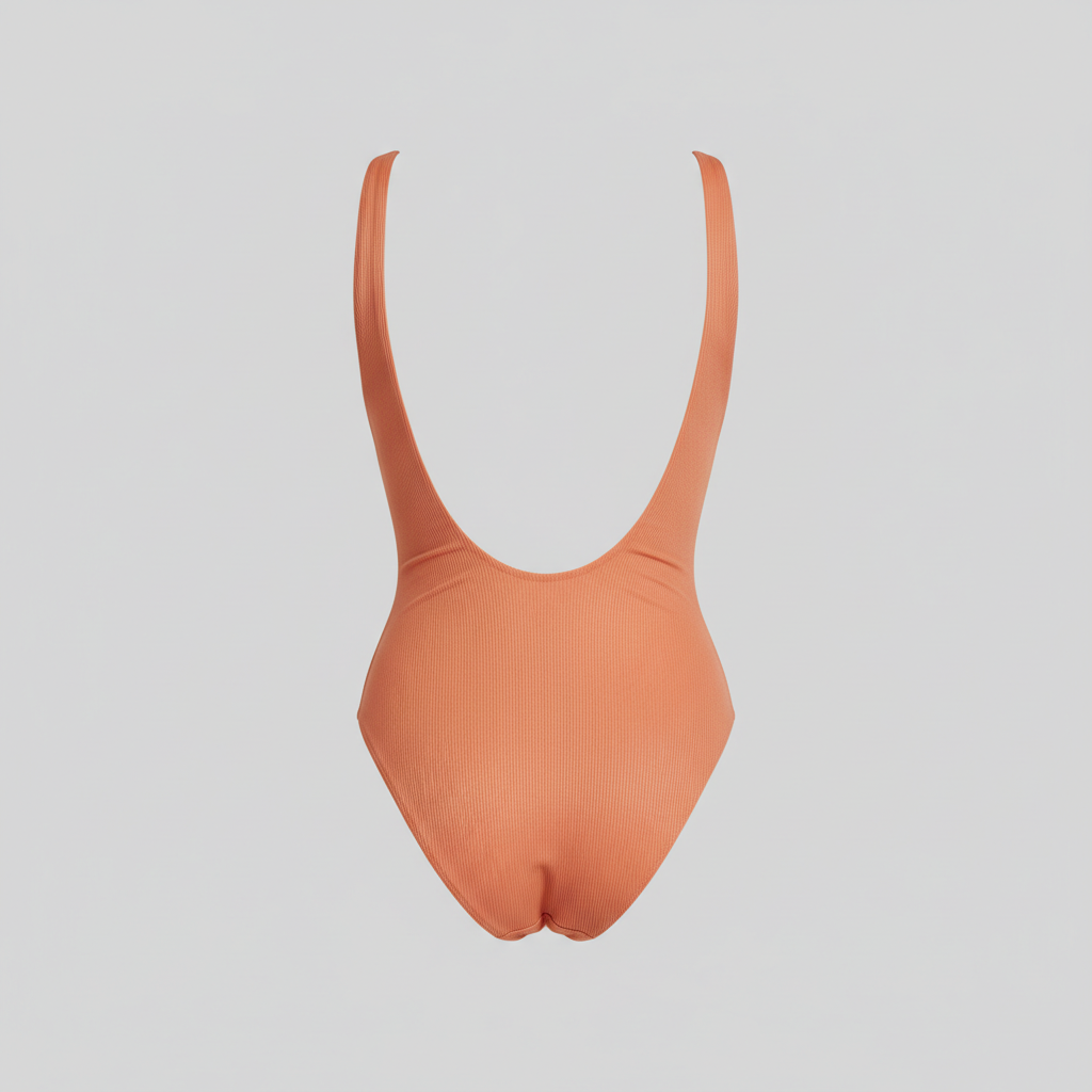 Coastal Glow Swimsuit in Coral Peach – Back View