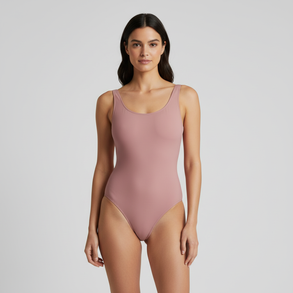 Ocean Grace Swimsuit in Dusty Rose — Female Model