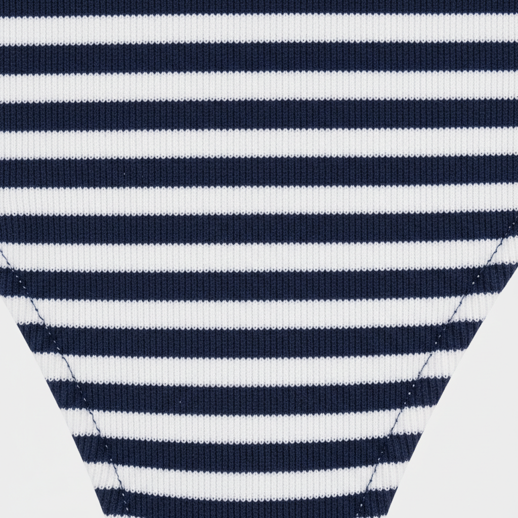 Signature Rib Bikini Set in Ocean Blue & White — Fabric Close-up