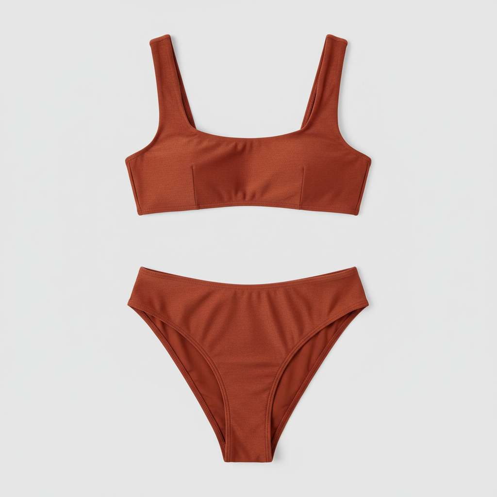 Sunset Glow Bikini in Terracotta Rust — Hero Shot