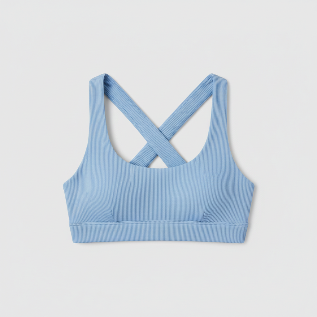 Sporty Swim Top in Sky Blue - Front View