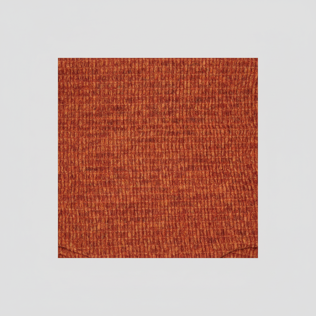 Terracotta Rust textured two-piece bikini set fabric close-up