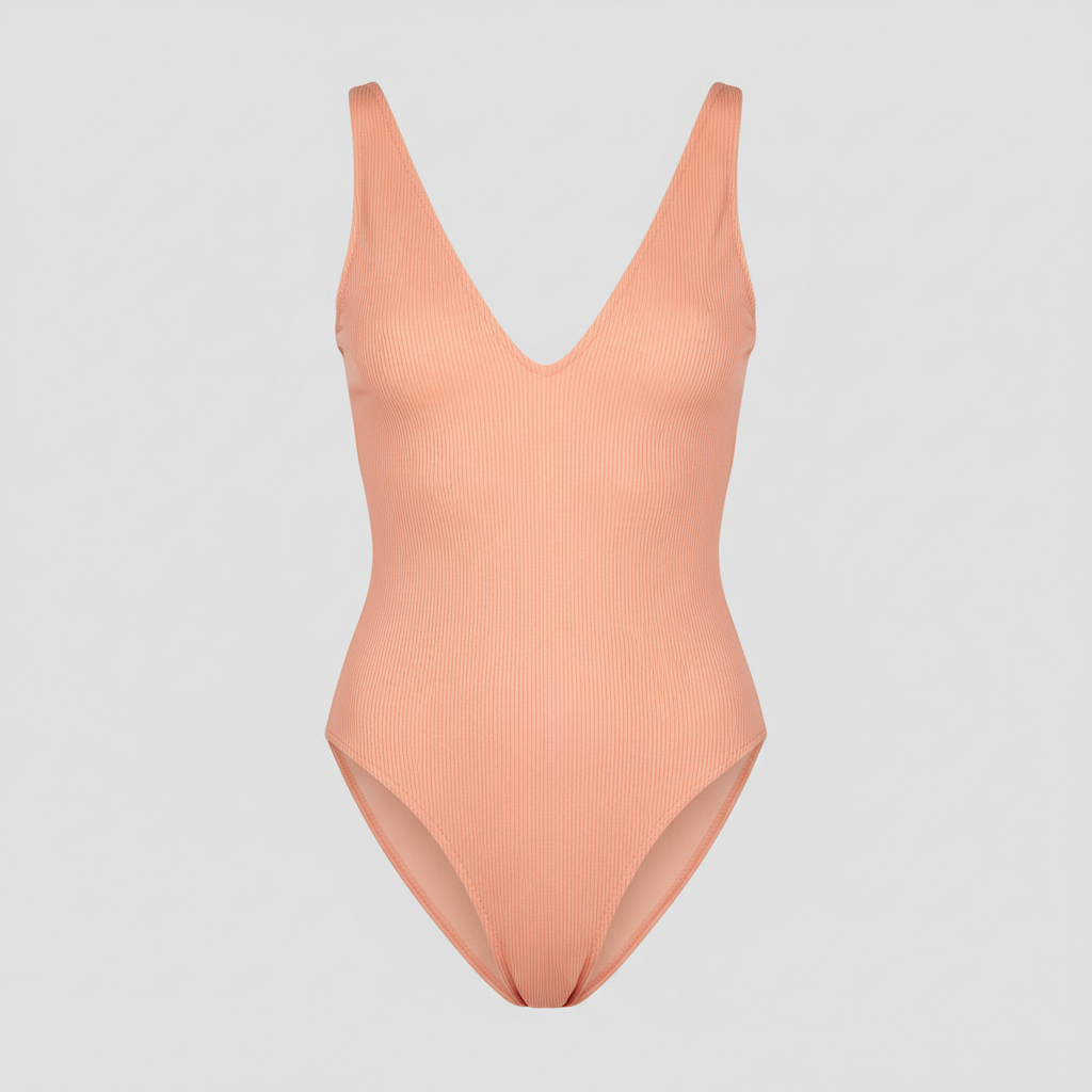 Coastal Glow Swimsuit in Coral Peach – Front View