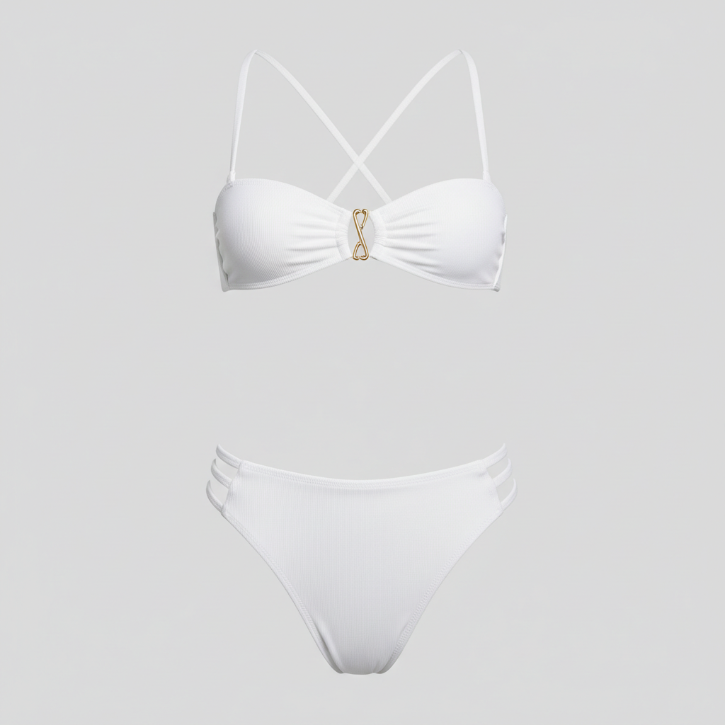 Coastal Glow Bikini in Frost White – Front view