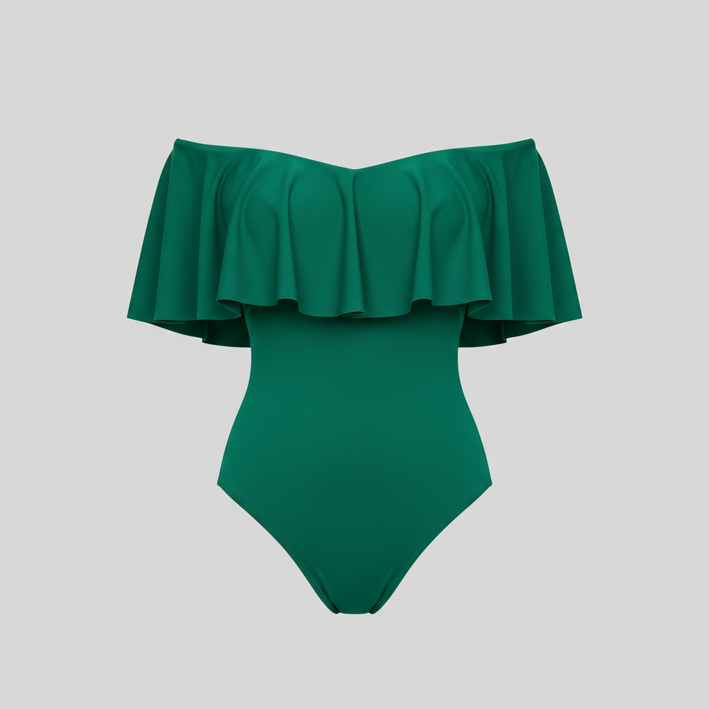 Sleek Swimsuit in Emerald Green – Hero shot