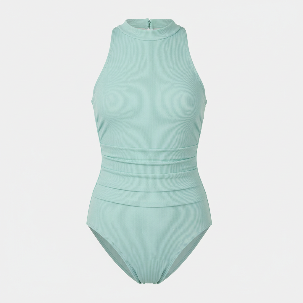 Seaside Chic One-Piece in Aqua Mist – Front View