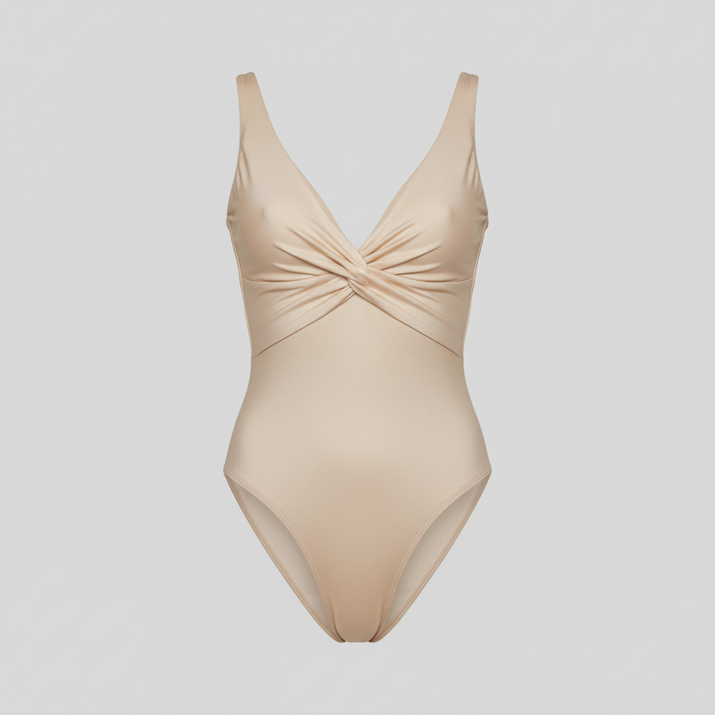 Ocean Breeze One-Piece in Pearl Beige – Front view