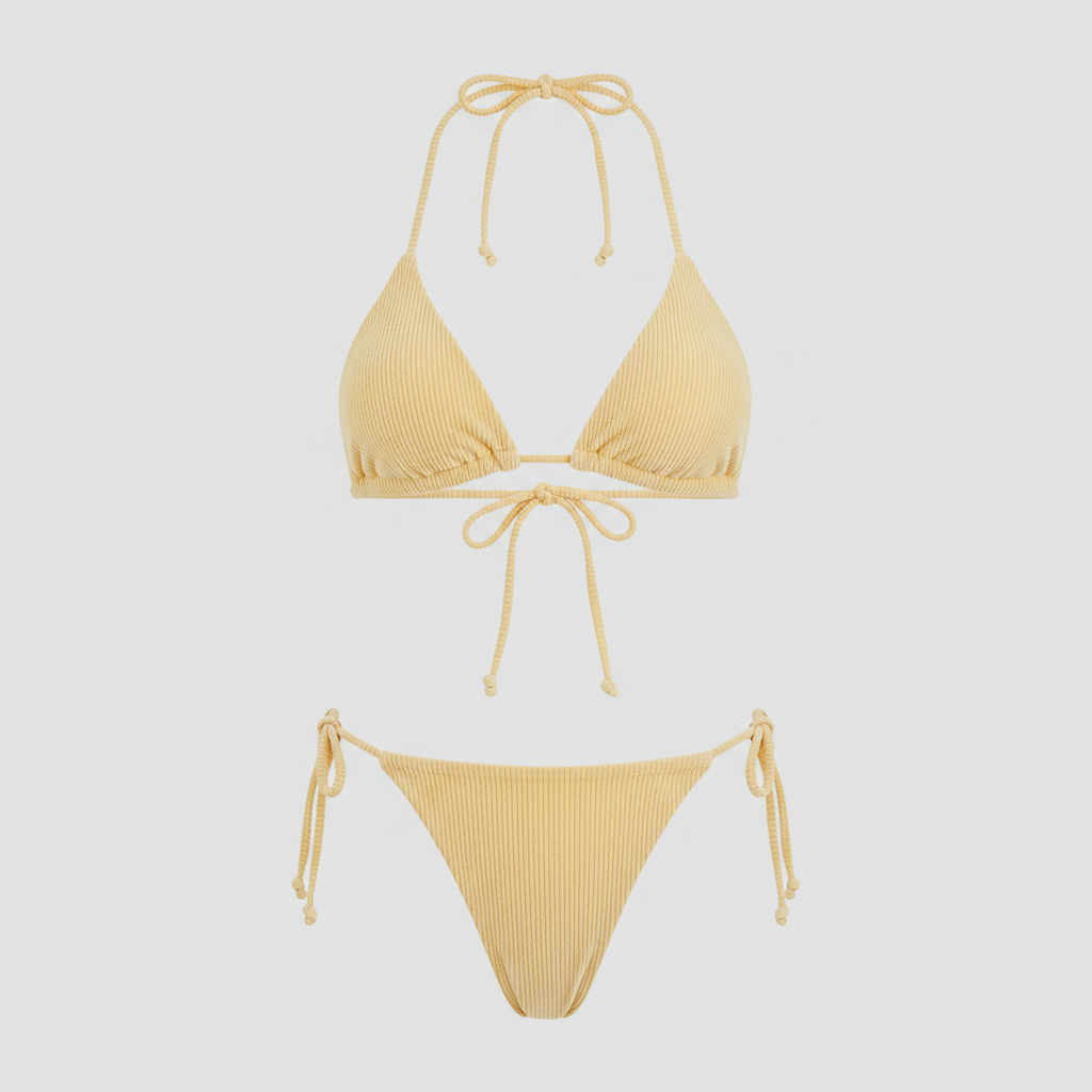 Island Chic Bikini in Butter Yellow — Front View