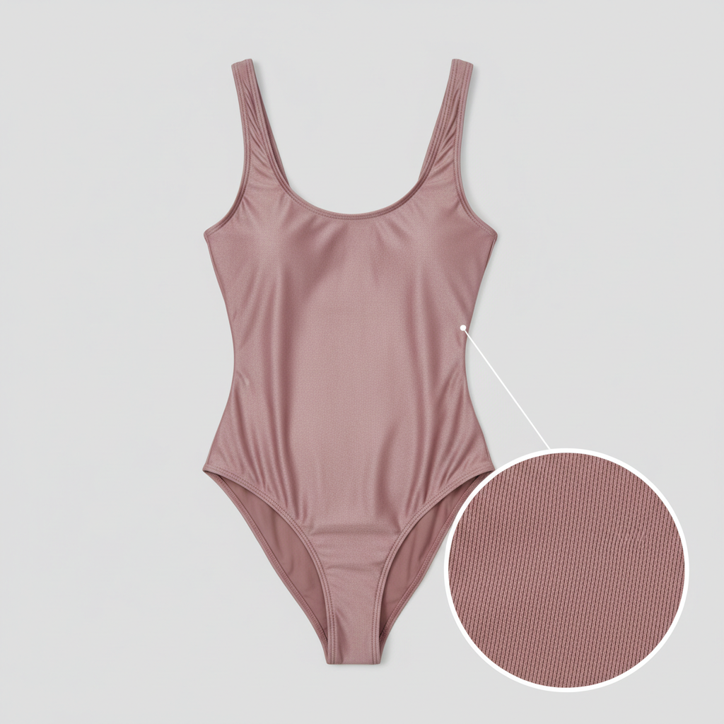 Ocean Breeze One-Piece in Rose Mauve – Fabric close-up