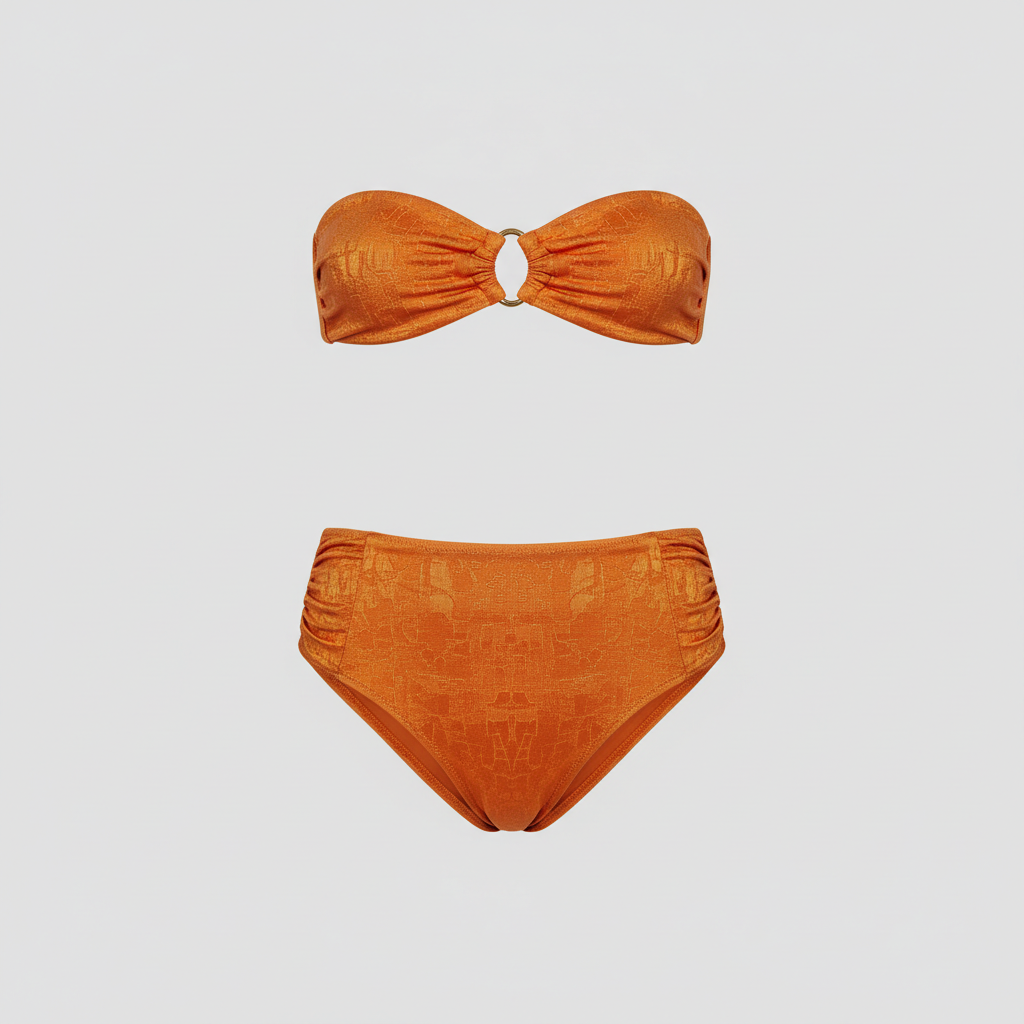 Tropical Bloom Bikini in Sunset Orange – Front view