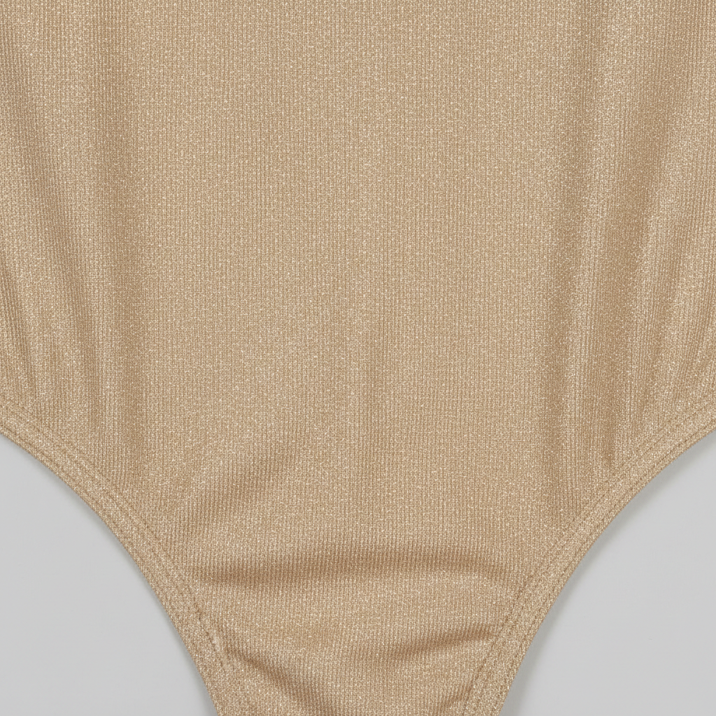 Ocean Grace Swimsuit in Champagne Gold — Fabric Close-up