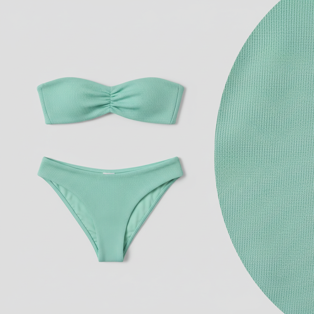 Coastal Glow Bikini in Mint Green – Fabric close-up