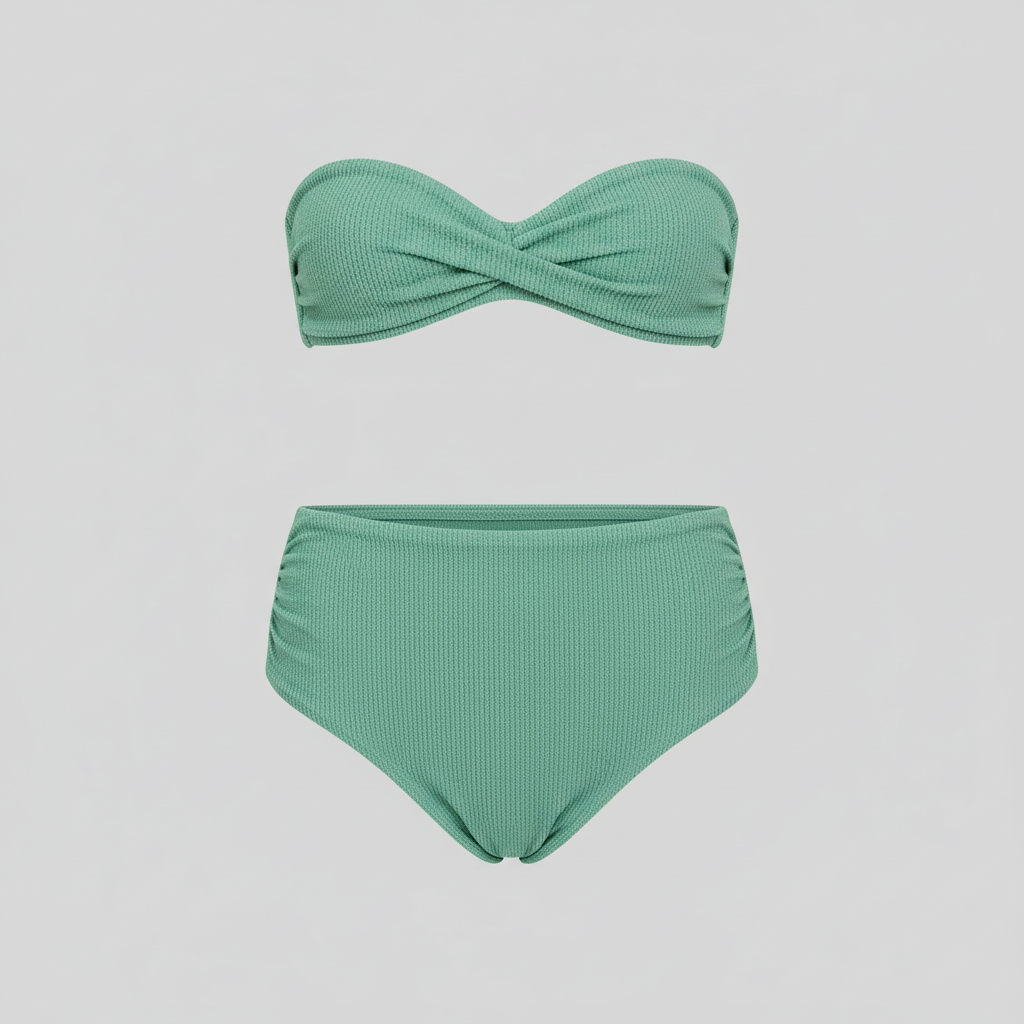 Tropical Bloom Bikini in Pistachio Green – Front view