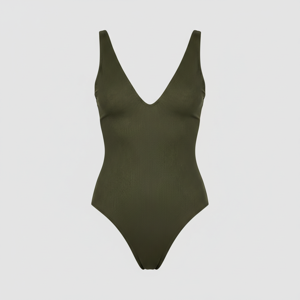 Coastal Glow Swimsuit in Forest Olive – Hero Shot