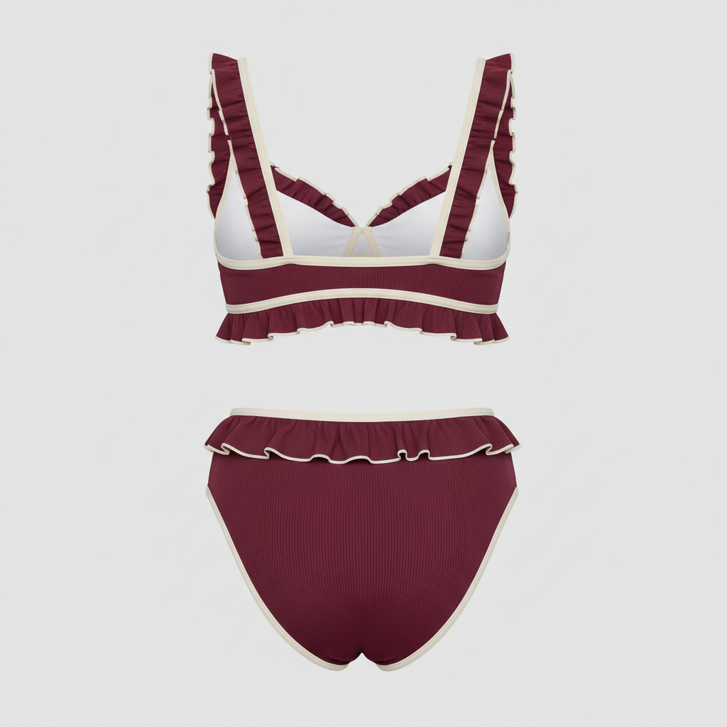 Island Vibes Bikini in Burgundy Wine - Back View