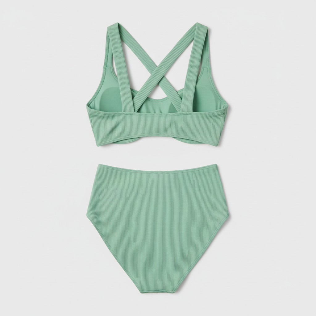 Sunset Breeze Bikini in Pistachio Green – Back View