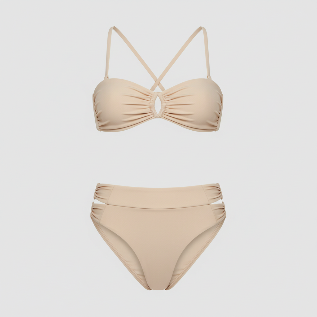 Azure Waves Bikini - Pearl Beige - Front