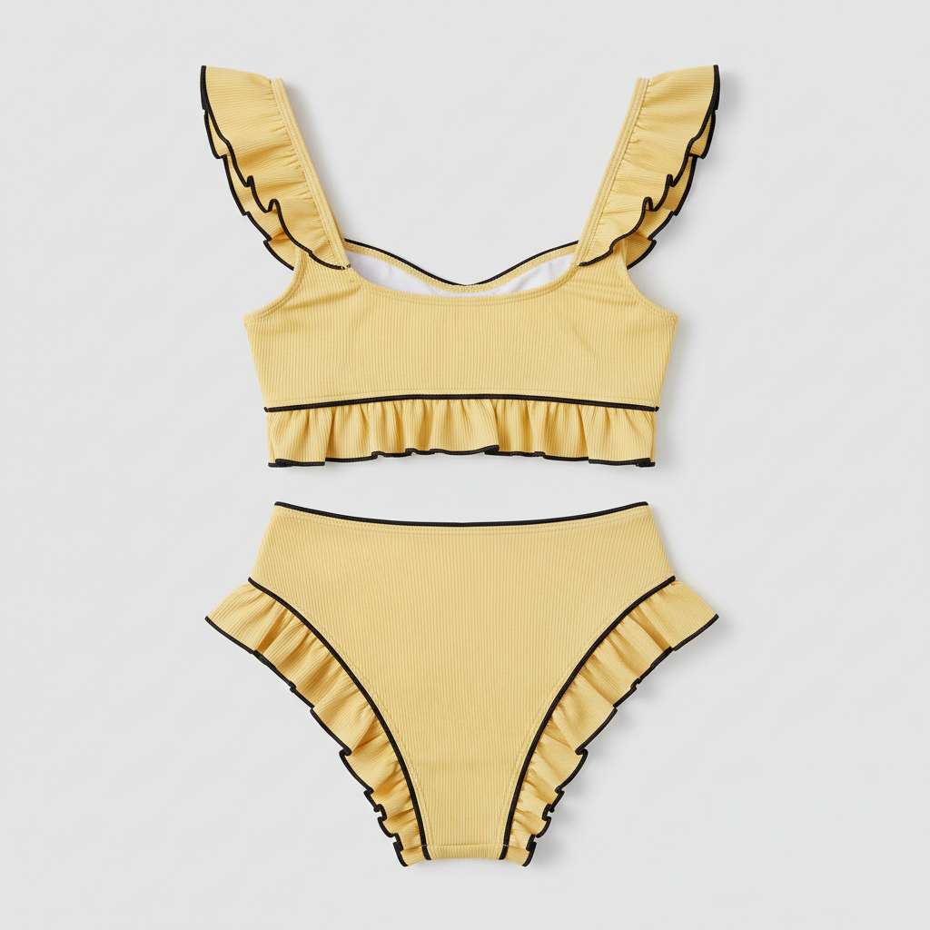 Island Vibes Bikini in Butter Yellow - Back View