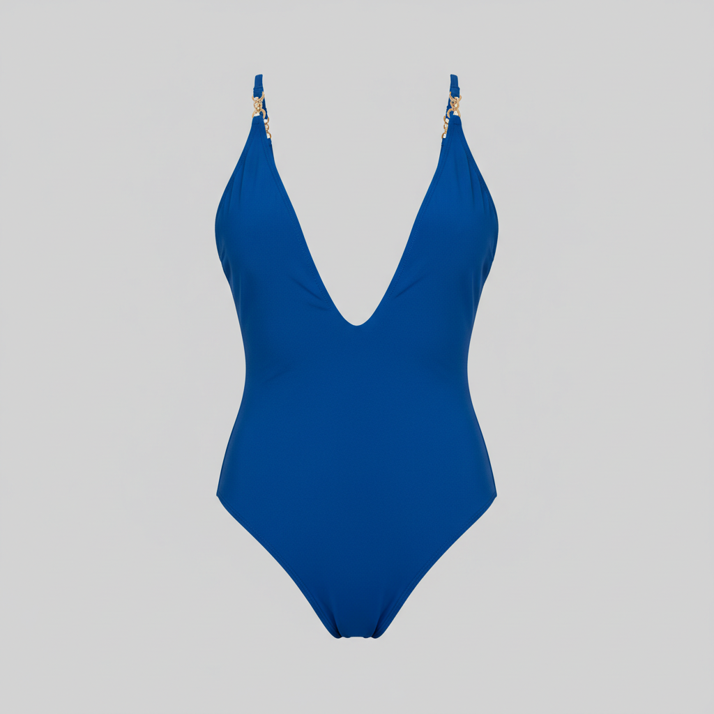 Aqua Wrap Swimsuit in Ocean Blue – Front view
