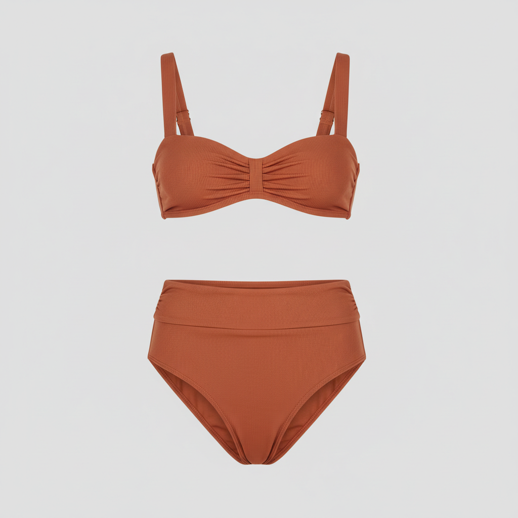 Sunset Glow Bikini in Terracotta Rust — Front View