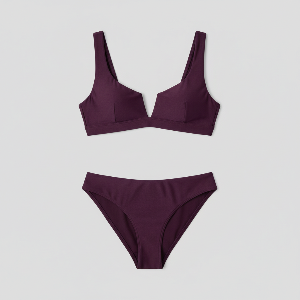 Golden Shore Bikini in Deep Plum – Front view