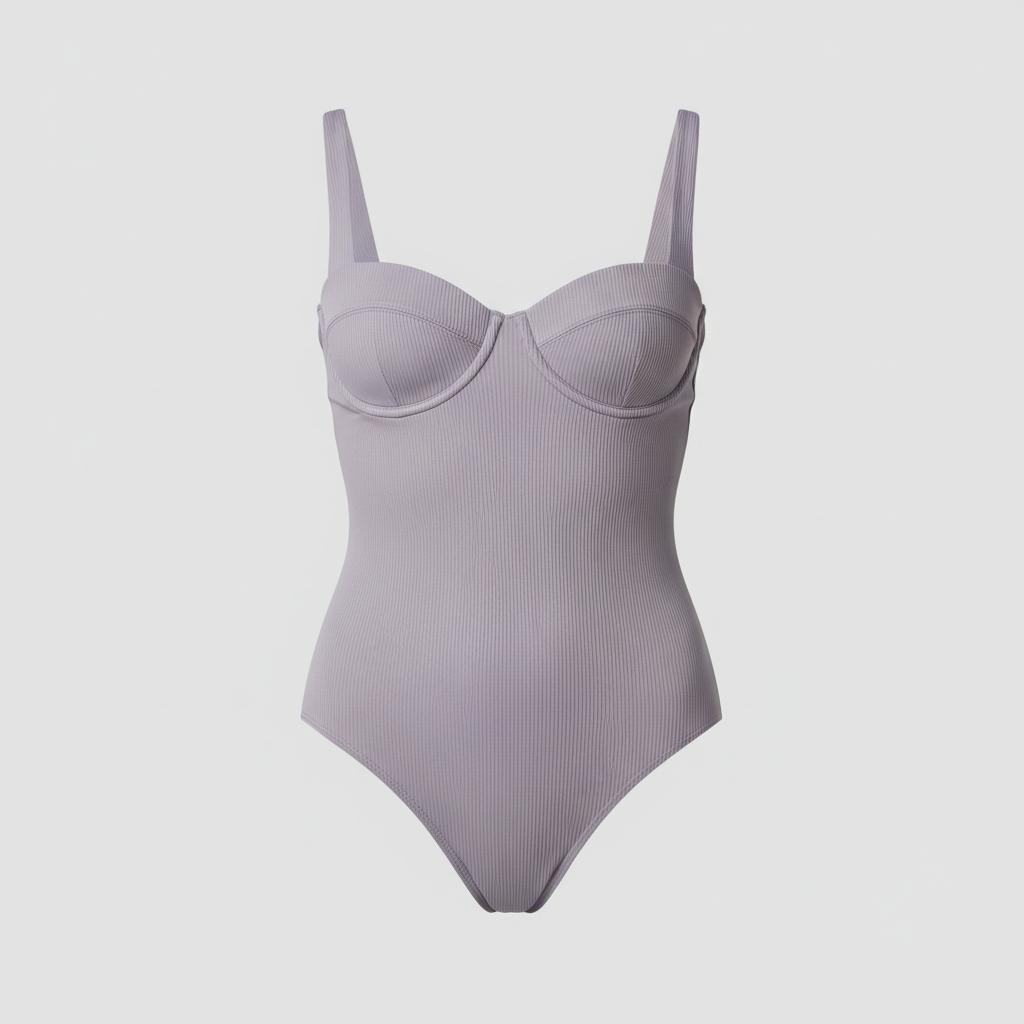 Coastal Glow Swimsuit in Lavender Grey – Hero Shot