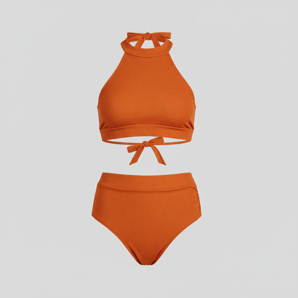 Golden Tide Swim Set in Sunset Orange – Hero Shot