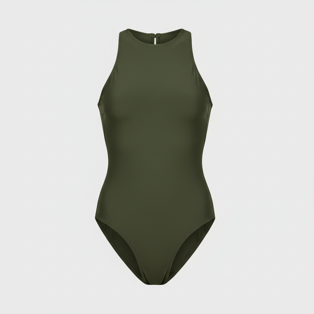 Coral Breeze Swimsuit - Forest Olive - Front