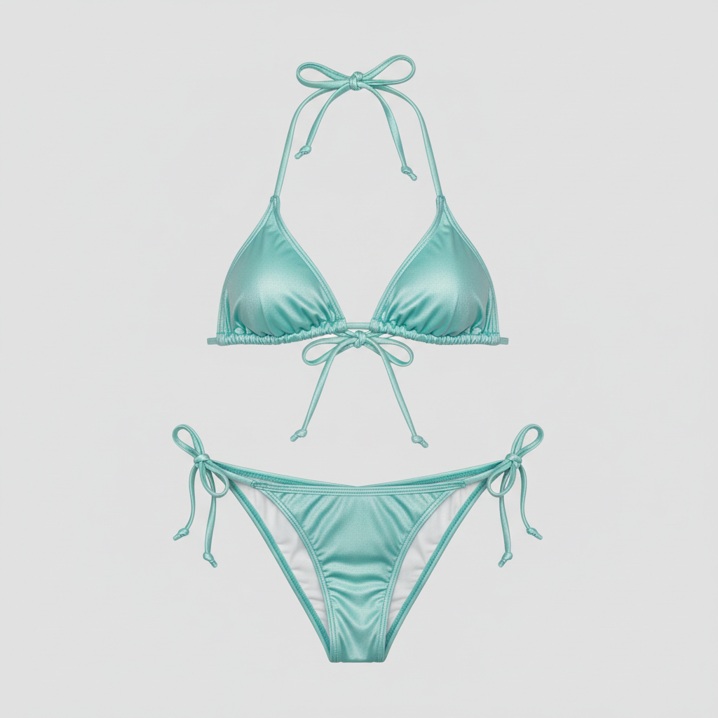 Aqua Mint triangle bikini set hero shot