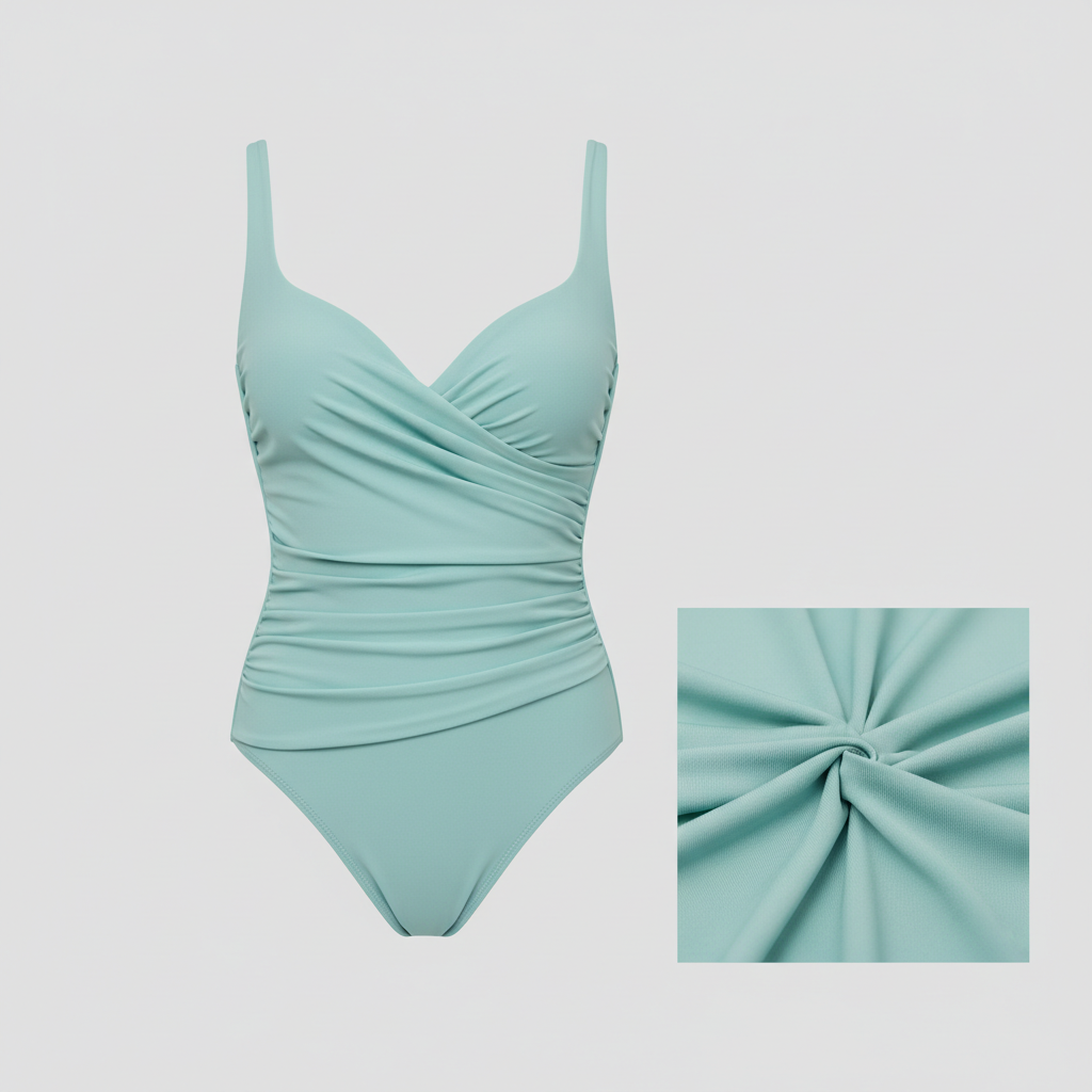 Azure Escape Swimsuit in Aqua Mist – Fabric close-up
