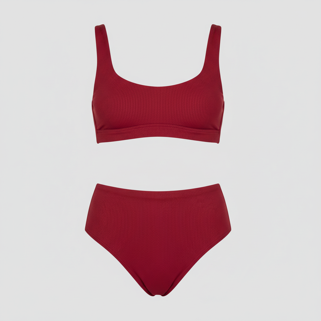 Azure Escape Bikini in Ruby Red – Front View