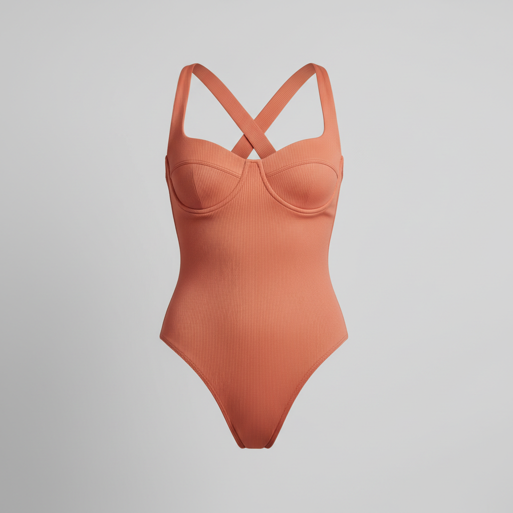 Coastal Glow Swimsuit in Coral Peach – Hero Shot