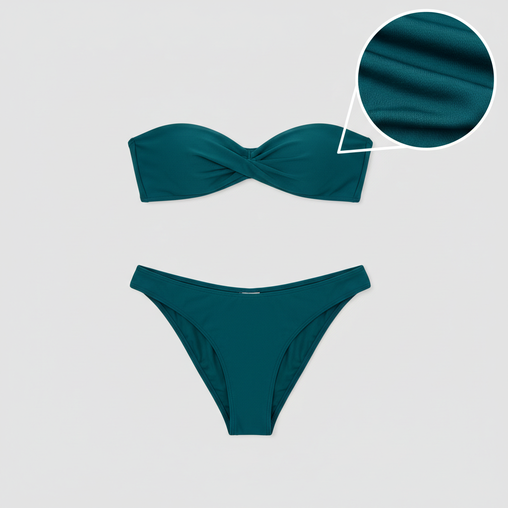 Sunset Escape Bikini - Ocean Teal - Fabric Detail